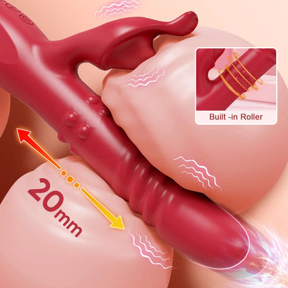 Rabbit Vibrator For Women Powerful G Spot Telescopic Rotating Clitoris Vagina Stimulator Female Masturbator For Adult Sexy Toys luvshop24