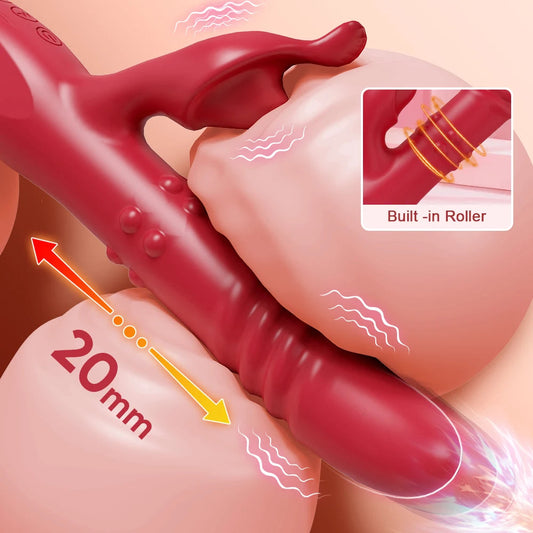 Rabbit Vibrator For Women Powerful G Spot Telescopic Rotating Clitoris Vagina Stimulator Female Masturbator For Adult Sexy Toys luvshop24
