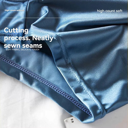 1/3Pcs Breathable Thin Satin Silk Boxer Briefs Seamless Mid Waist Ice Silk Boxers Underpants Smooth Underwear for Men Daily luvshop24
