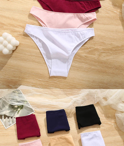 FINETOO 5PCS/Set M-XXL Panties Women Cotton Lingerie Woman Underwear Sexy Femme Underwear Girls Underpant Panty 7 Solid Colors luvshop24