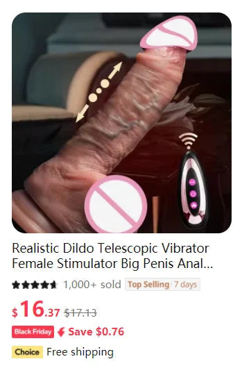 Realistic Dildo Telescopic Vibrator Penis Double Penetration Anal Vagina Masturbation Fake Dick Sex Machine Sex Toys for Women luvshop24