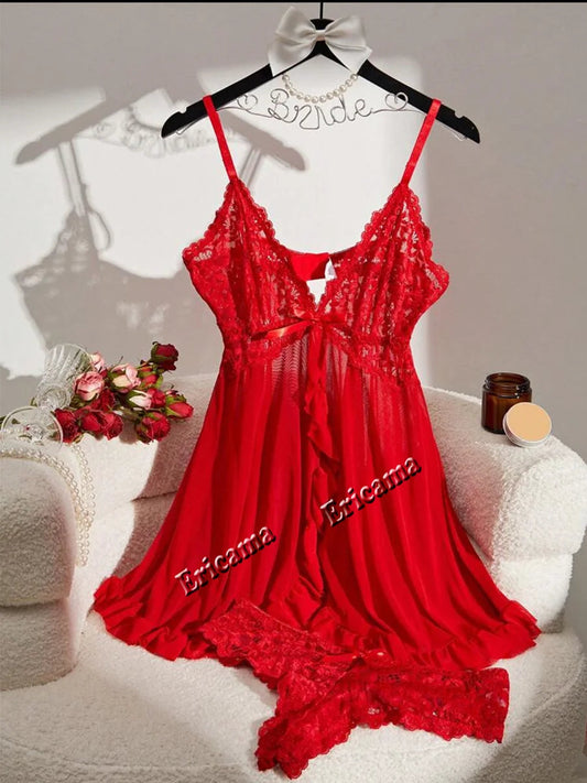 Women's Underwear Sexy Lingerie Set Erotic Bra Nightdress Sexy Lace Sleepwear Solid Slim Soft Dresses Erotic Sleepwear & Dresses luvshop24