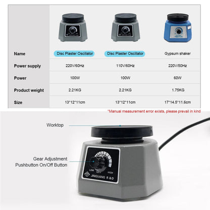 110V/200V Lab Vibrator 4" Oscillator Round Shaker Plaster Vibrator Plate Dental Equipment Machine Roundness Vibrator Plaster luvshop24