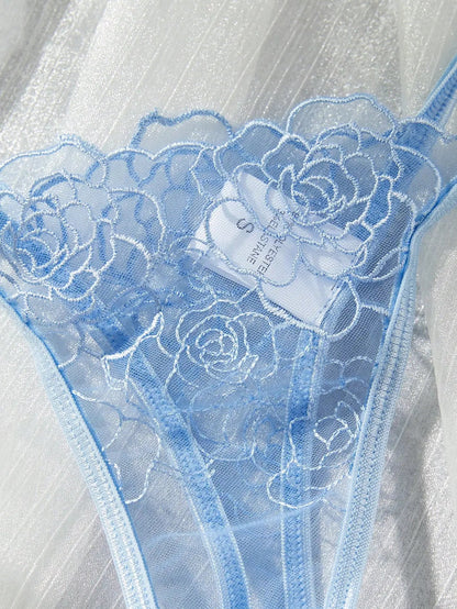 2 Pieces Sexy Lingerie Set Women Babydolls Erotic Floral Bra Set Erotic Lingerie Female Lace Underwear Brief Sets luvshop24