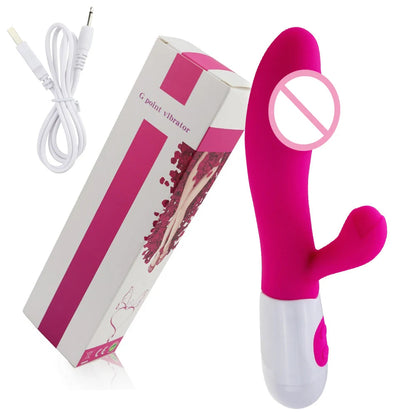Rechargeable Dildo Rabbit Vibrator Dual Vibration G Spot Vagina Massager AV Stick Clitoris Sex Toys for Women Female Masturbator luvshop24