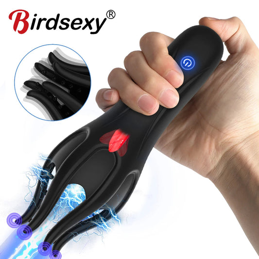 Glans Trainer for Men Powerful Vibrating Penis G Spot Masturbator Soft Fingertip Prolong Endurance Massage Vibrator Erotic Toys luvshop24