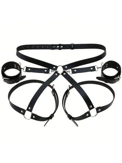 Leather BDSM Kit Handcuffs Sex Toys Games For Couples Body Harness Cuffs Bondage Straps Erotic Adult Sex Toys for Party Sexy luvshop24