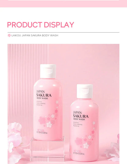 LAIKOU Sakura Shower Gel Long Moisturizing Smooth Long Lasting Fragrance Gentle Foam Body Cleansing Bath Product 100ml luvshop24