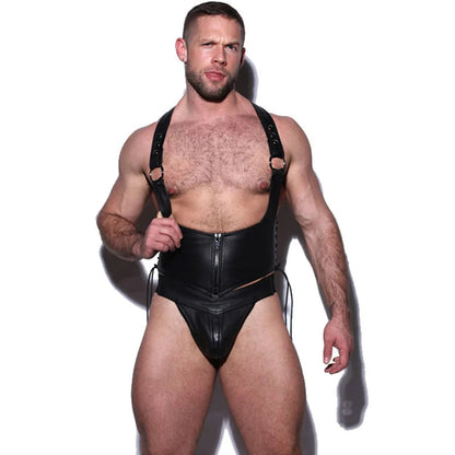 Man Sexy Body Shaper PU Fashion Corset Gay Cosplay Tight Costumes Lingerie Sheer Tops Sets Muscle Erotic Nightclub T-shirts luvshop24