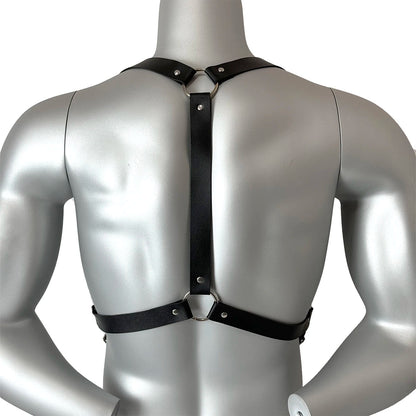 Sexy Male PU Leather Chest Harness Bondage Strap Adjustable Shoulder Belt Lingerie Fetish Gay Clothing Accessories for Men luvshop24