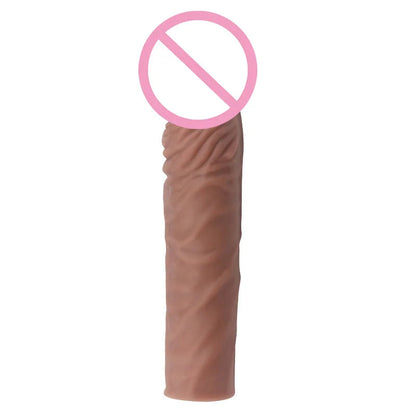 Silicone Cock Ring Soft Realistic Penis Sleeve Extender Condom Penis Ring Delayed Ejaculation Dick Cover Case Cock Header luvshop24