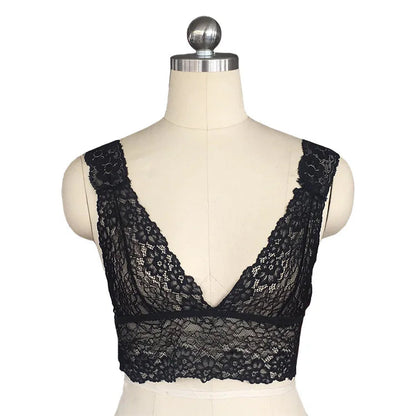 Sheer Lace Bra Tops Women Sexy Lingerie Corset Mesh Lace Bra Ladies Seamless Crop Underwear sexy bras for women  langerie sexy luvshop24