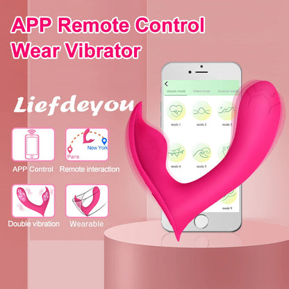Bluetooth Wearable Vibrator G Spot Clitorial Vaginal Massage Masturbator Vibrador Feminino Sex Toys For Women Vibrating Panties luvshop24