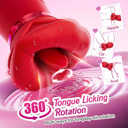 Sex Toys for Women Sucking Vibrator Tongue Licking 360 Rotation Nipple Clitoris Nipple Double Stimulation Female Adult Goods luvshop24