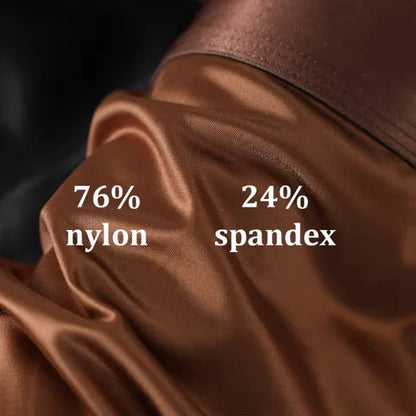 Luxury Summer Smooth Cool Ice Silk Satin-like Men's Boxershort Panties Solid Underpants Breathable Mesh Crotch Male Underwear luvshop24