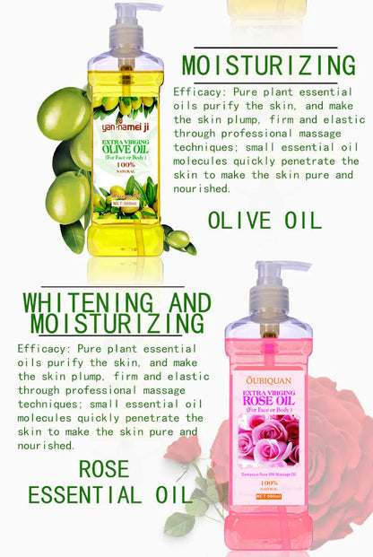 500ML Facial Body Massage Essential Oil Moisturizing Vegetable Oil Open Back Scraping Massage Essential Oil BB oil luvshop24