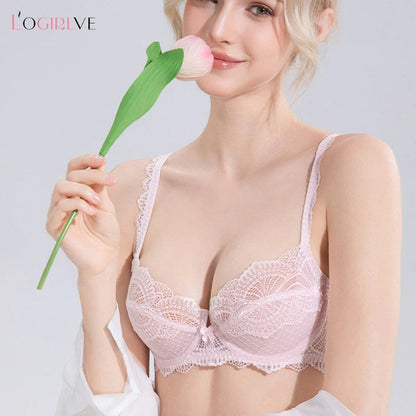 Logirlve Sexy Ultra-thin Lingerie Bra Panties Sets Transparent Brassiere Underwear Set Plus Size Women Lingerie Set Lace Bras luvshop24
