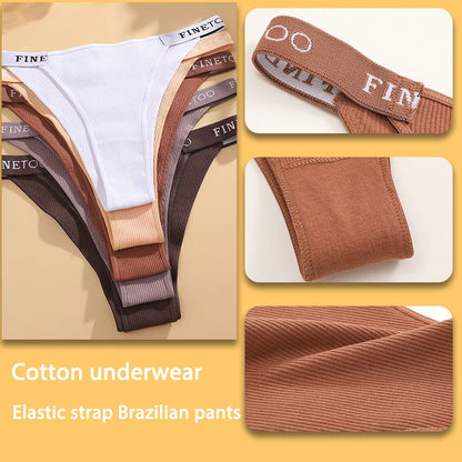 5PCS/Set Sexy Lingerie Women Cotton Panties Finetoo Letter Low Waist Female Briefs Underwear Comfort Underpants Women Intimates luvshop24