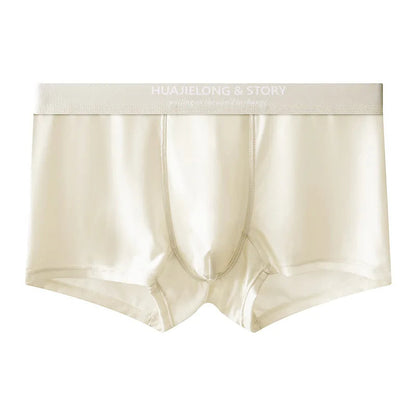1/3Pcs Breathable Thin Satin Silk Boxer Briefs Seamless Mid Waist Ice Silk Boxers Underpants Smooth Underwear for Men Daily luvshop24