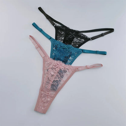 3Pcs/Set New Lace G-string Women's Sexy Underwear Low Waist Breathable Briefs Ladies Intimates Soft Thong Lingerie Fast Shipping luvshop24