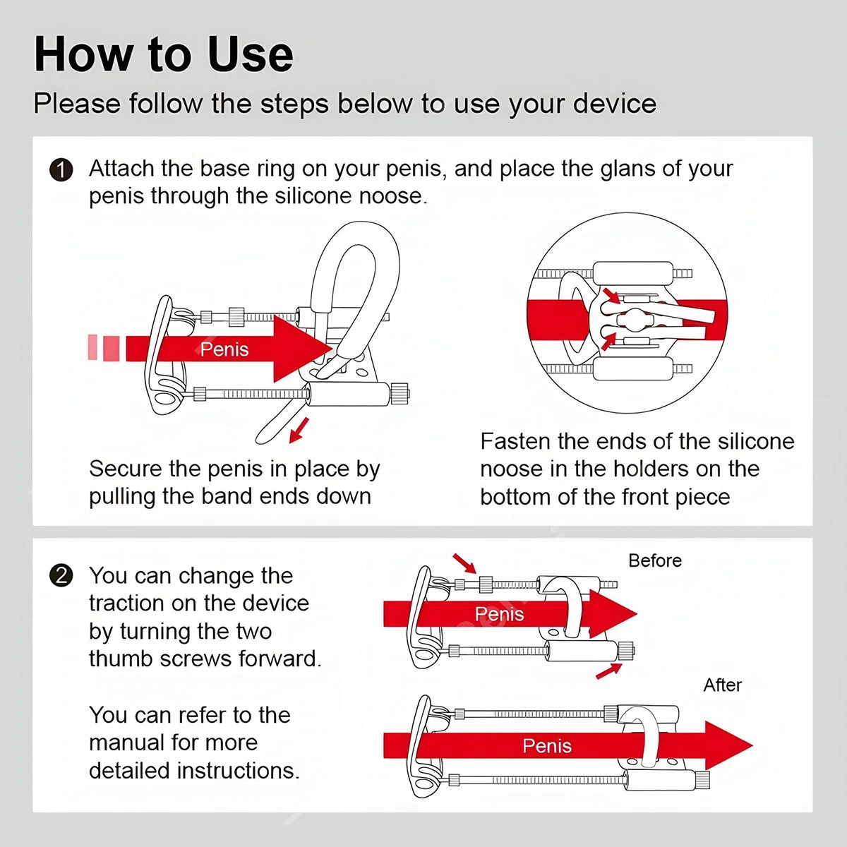 Penis Extender Adjustable Training Stretcher Kit Dick Enlargement Traction Device Penis Enlarger Sex Toys for Men Sexual Toys luvshop24