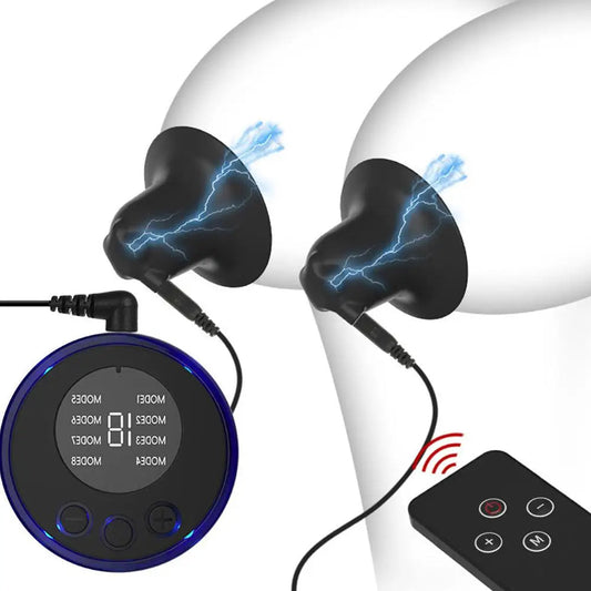Electric Shock Pulse Nipple Sucker Enlarger Nipple Clamp Vacuum Stimulate Breast Enlarger SM Adult Orgasm Sex Toys for Couple SM luvshop24