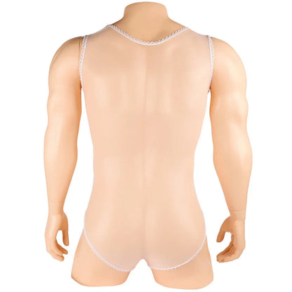 Men's Sexy Sheer Stocking Bodysuit Sissy Leotard Penis Sheath Cover Bodystocking Gay Erotic Underwear Lingerie for Adult Toys luvshop24