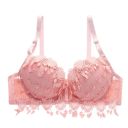 Lace Underwear Bra for Women Thin Wireless Adjustable Shoulder Strap Female Sexy Hollowed Floral Lace Underwear Large Size Bras luvshop24