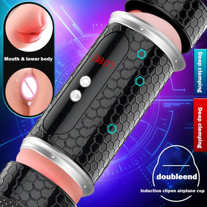 Automatic Male Masturbator Cup Soft Tight Pussy Blowjob Realistic Vaginal and Mouth Mold Vibrating Sucking Wriggle Men Sex Toys luvshop24