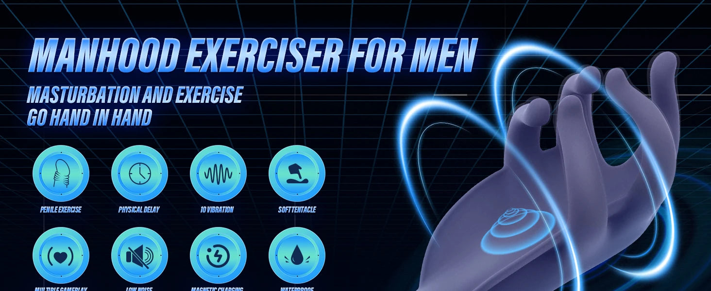 Sex Toys for Men Rechargeable Penis Massager with 9 Vibrators Male Masturbator Delay Lasting Glans Trainer Men's Glans Vibrator luvshop24