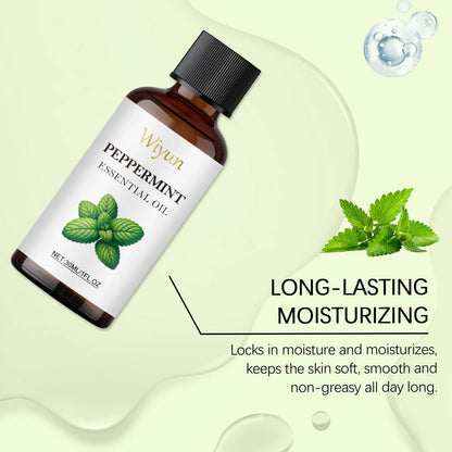 Peppermint Body Massage Oil - Cooling Moisturizing Formula For Skin Care, Lightweight Fast-Absorbing Essential Oil Blend luvshop24