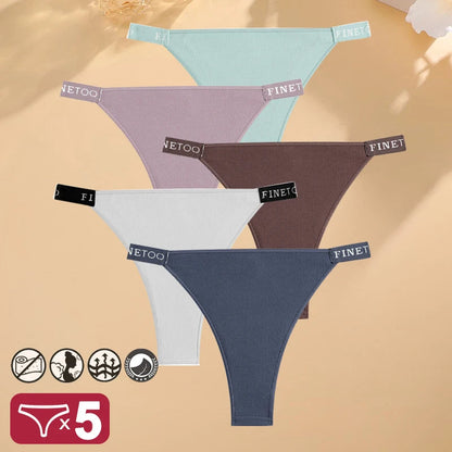 5PCS/Set Sexy Lingerie Women Cotton Panties Finetoo Letter Low Waist Female Briefs Underwear Comfort Underpants Women Intimates luvshop24