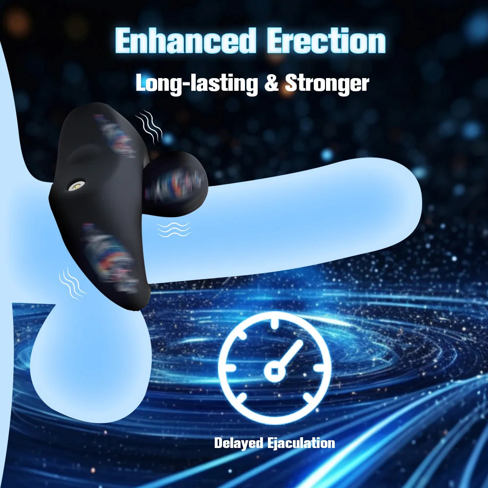 Vibrating Penis Rings Triple Motors Lock Ring Remote Control Vibrator 10 Vibration Modes Enhanced Erection Adult Erotic Toys luvshop24