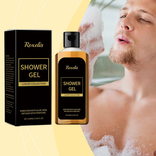 Roxelis Men Shower Wash Pheromone Perfume Shower Gel 100ml Pheromone Shower Gel Aloe Shower Gel Unisex Long-Lasting Freshness luvshop24