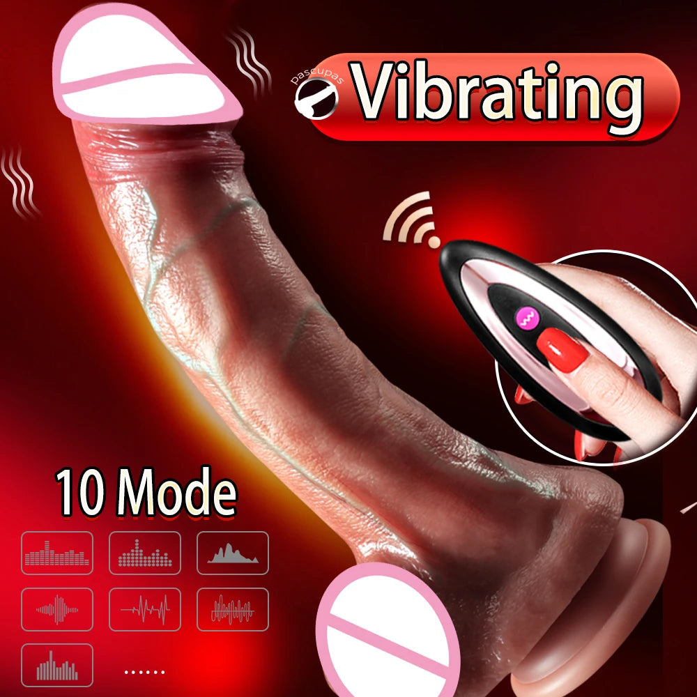 Realistic Vibration Dildo Telescopic Penis Anal Plug Vibration Female Suction Cup Masturbation Sexmachine Sex Toys For Women 18+ luvshop24
