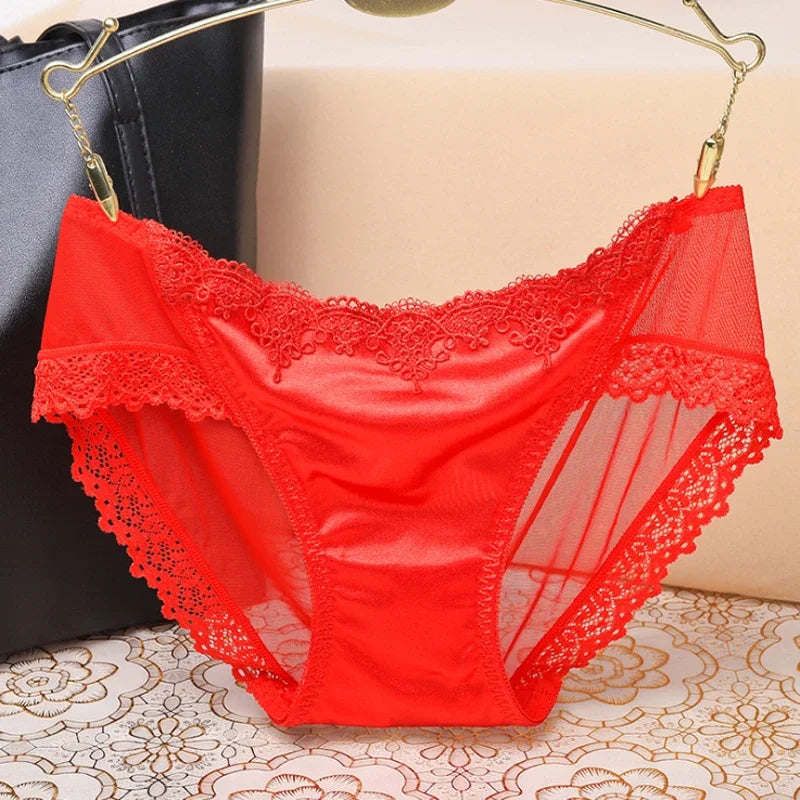 Women's Panties Underwear Lace Briefs Seamless Panties for Women Elastic Low-Waist Underpant Lady Sexy Female Intimates Lingerie luvshop24