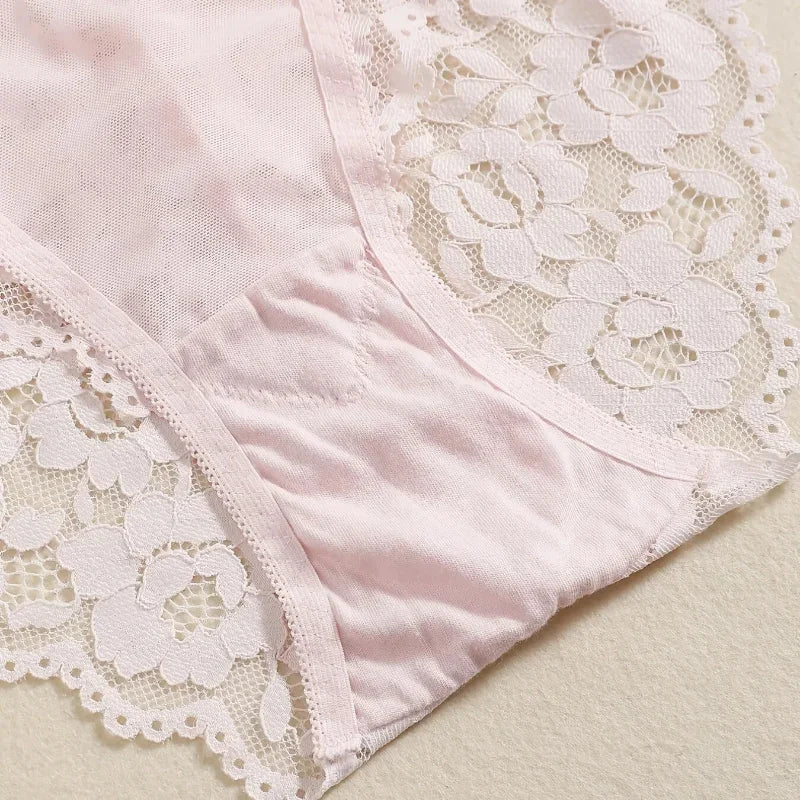 1 Set Elegant Erotic Lace Embroidery Breathable Fabric Lingeries : Push-Up Bra, Low Waist Sheer Panty - Ultimate Valentine's Day luvshop24