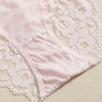 1 Set Elegant Erotic Lace Embroidery Breathable Fabric Lingeries : Push-Up Bra, Low Waist Sheer Panty - Ultimate Valentine's Day luvshop24