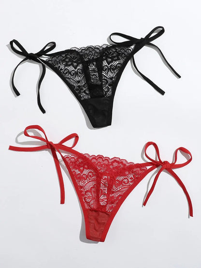 2pcs Low Waist Lace Thong For Women Sexy Panties Comfortable Underwear Female Underpants Lingerie C847 luvshop24
