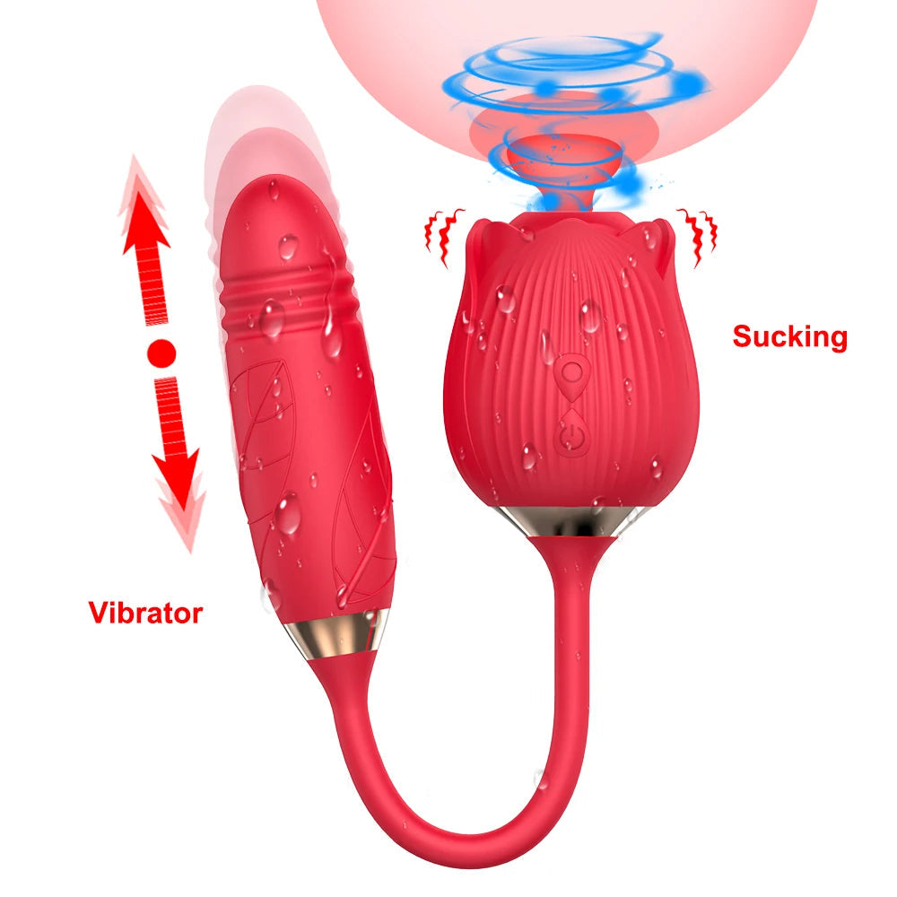 Rose Sucking Vibrator for Women Dildo Thrusting Vibrating Clit Sucker Nipple Clitoris Stimulation Female Sex Toys for Adults luvshop24