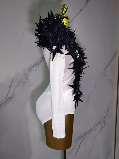 2025 New Shiny Black Rhinestone Velvet Long Sleeve Bodysuit Women Evening Party Club Gala Hosts NightClub Bar Stage Costumes luvshop24