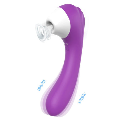 2-in-1 Clitoral Suction Cup G-Spot Vibrator Strong Vibration Dildo Sex Toy Female Dual Stimulation Female Masturbator Waterproof luvshop24