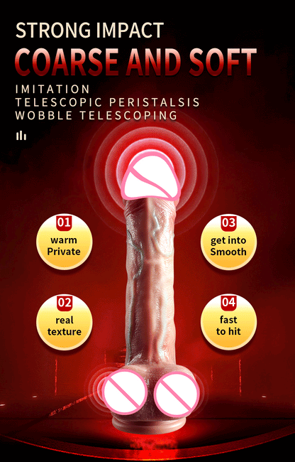 Realistic Vibration Dildo Telescopic Penis Anal Plug Vibration Female Suction Cup Masturbation Sexmachine Sex Toys For Women 18+ luvshop24