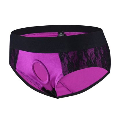 Men Erotic Panties Patchwork Penis Hole Underwear Open Buttocks Crotch Underpants Sexy Gay Lace Briefs Strap on Harness Lingerie luvshop24