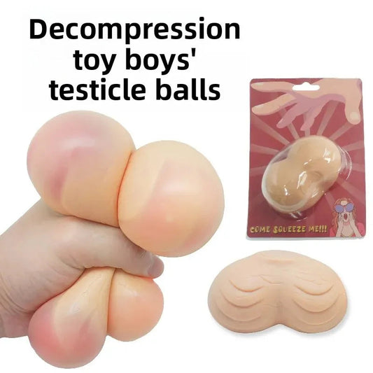 Stress Relief Balls Realistic Male Testicle Design Soft Plastic Squeezable Toy for Men Adult Entertainment Egg Shaped Toys luvshop24