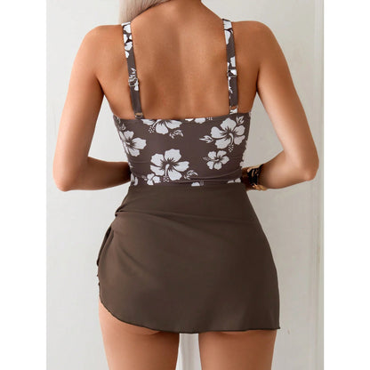 2025 New Women's Printed One-Piece Dress-Style Swimsuit - Flattering Slimming Tummy Control Swimwear for Beach luvshop24