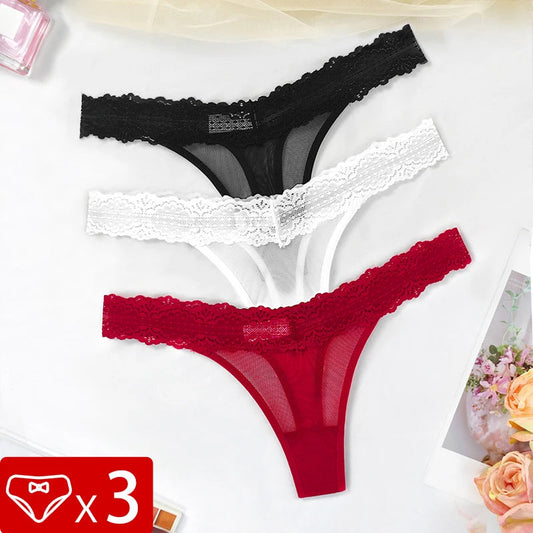 3pcs/Set Sexy Women G-string Underwear Multi Color Female Thongs Breathable Floral Panties Lady Underpants Intimate Lingerie luvshop24