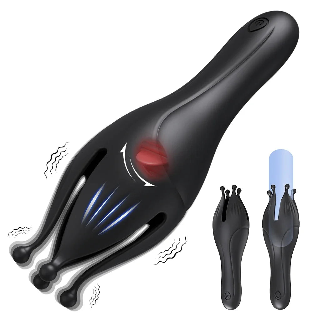 Glans Trainer for Men Powerful Vibrating Penis G Spot Masturbator Soft Fingertip Prolong Endurance Massage Vibrator Erotic Toys luvshop24