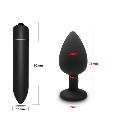 4pcs Soft Silicone Anal Plug Mini Erotic Bullet Vibrator Butt Plug Sex Toy for Men Women Gay Couples Anal Stimulator luvshop24