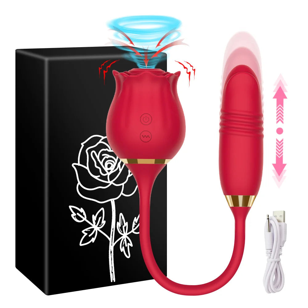 Rose Sucking Vibrator for Women Dildo Thrusting Vibrating Clit Sucker Nipple Clitoris Stimulation Female Sex Toys for Adults luvshop24